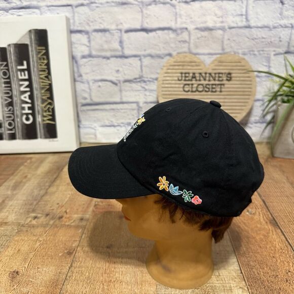 Adidas Hat Black Cap OSFM - Always Original Floral Flowers Strapback - Picture 3 of 8
